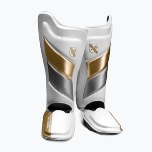 Hayabusa T3 Striking Shin Guards white and gold T3SSG tibia protectors