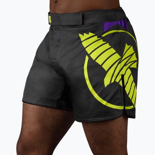 Men's Hayabusa Icon Mid-Thigh MMA training shorts black/neon
