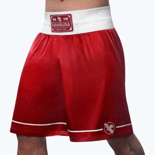 Hayabusa Pro Boxing training shorts red