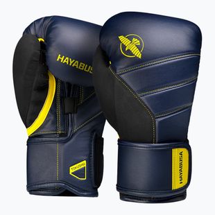 Hayabusa T3 navy/yellow boxing gloves