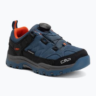 Children's trekking boots CMP Kiruna Low FitGo Waterproof bluestone/arancio