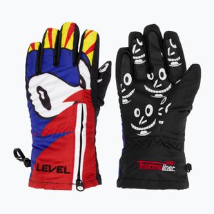 Level Lucky children's ski gloves yellow/blue