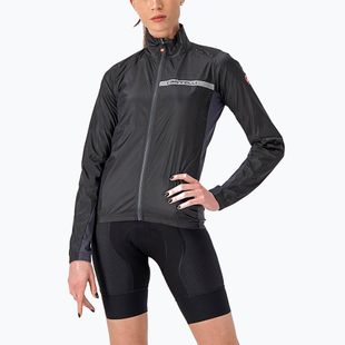 Women's cycling jacket Castelli Squadra Stretch light black/dark grey