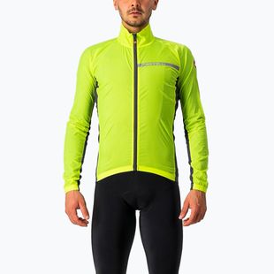 Men's cycling jacket Castelli Squadra Stretch electric lime/dark gray