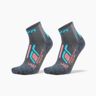 Women's socks UYN Trekking Approach Low Cut 2 pack grey/turquoise
