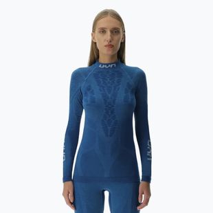 Women's thermal active sweatshirt UYN Elevation Biomorph LS Turtle Neck blue atoll