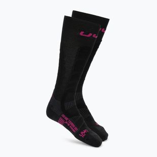 Women's ski socks UYN Ski Touring One Bio black/pink yarrow
