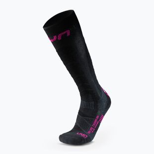 Women's ski socks UYN Ski Touring One Bio black/pink yarrow