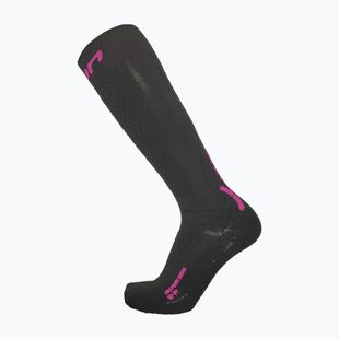 Women's ski socks UYN Ski One Pure Snow plack/pink