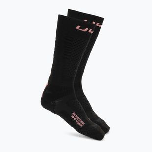 Women's ski socks UYN Ski One Pure Snow plack/pink
