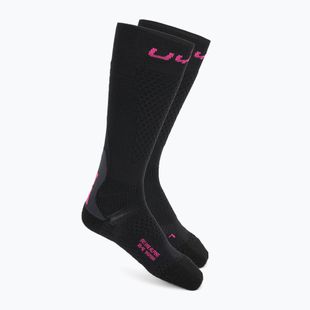 Women's ski socks UYN Ski One Alpine Merino black/pink