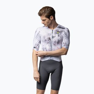 Men's cycling suit Alé Mirror white