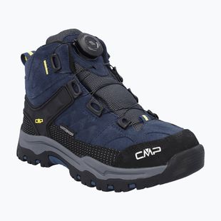 Children's trekking boots CMP Kiruna Mid Fitgo Fleece Wp blue ink/yellow