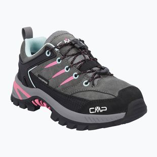 Children's trekking boots CMP Rigel 2.0 Low Waterproof grey/acquarius/pink fluo