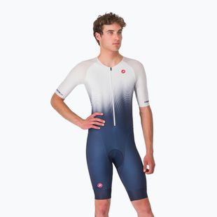 Men's cycling suit Castelli Core Tri belgian blue/white