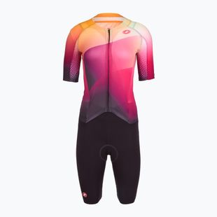 Women's cycling suit Castelli Free Sanremo 3 SS W dark night shade/vivid orange-bright rose