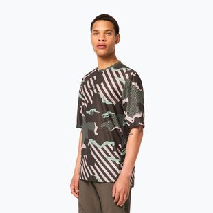 Men's Oakley Ride Free green stripe/grip camo cycling jersey