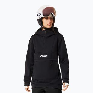 Women's softshell sweatshirt Oakley TNP Nose Grab Softshell Hoodie blackout/white