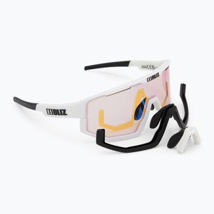 Bliz Fusion Nano Optics Nordic Light matt white/ coral/ orange w blue multi sunglasses