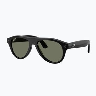 Glasses with a camera Ray-Ban Meta Aviator shiny black/g15 green polar
