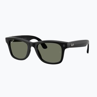 Glasses with a camera Ray-Ban Meta Wayfarer shiny black/g15 green polar