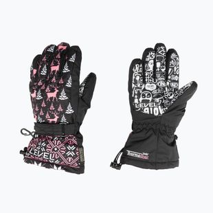 Level Junior ninja pink children's ski gloves