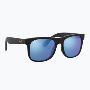 Children's sunglasses Ray-Ban Justin matt rubber black/blue mirror