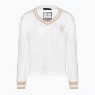 Aeronautica Militare Lady V-Neck sweatshirt bianco ottico