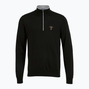 Men's sweater Aeronautica Militare 1/2 Zip jet black