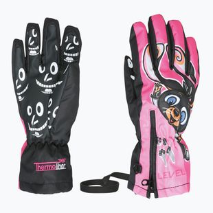 Children's ski gloves Level Lucky hot pink