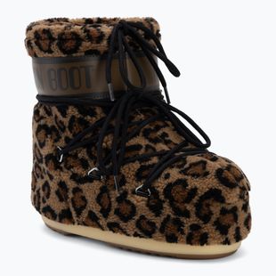 Women's snow boots Moon Boot Icon Low Fleece Leopard cognac/cocoa