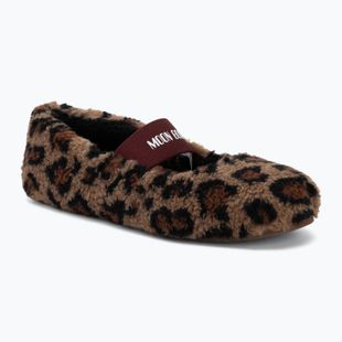 Women's slippers Moon Boot Fleece Ballerina Leopard cognac/cocoa
