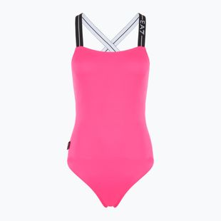 EA7 Emporio Armani Logo Tape One Piece swimsuit neon pink