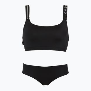 Women's two-piece swimsuit EA7 Emporio Armani Logo Tape Bikini Top black