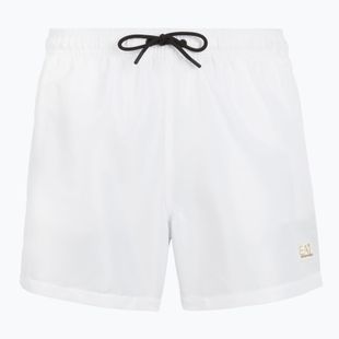 Men's EA7 Emporio Armani Gold Label Boxer Swim Shorts white
