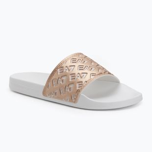 EA7 Emporio Armani Water Sports All Over white / rose gold flip-flops