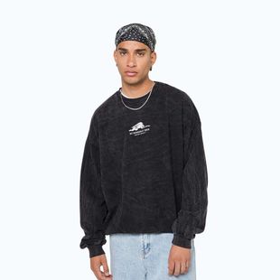 Men's sweatshirt Kaotiko Washed Netherworld Door black