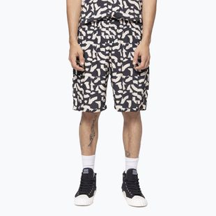Men's shorts Kaotiko Geo Abstract black/ivory