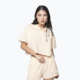 Women's polo shirt Kaotiko Towel Stripe yellow / white