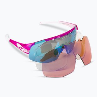 Tifosi Sledge Lite Clarion crystal pink/clarion blue/ac red/clear cycling glasses