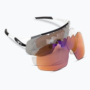 Tifosi Sledge Lite matte white/smoke/ac red/clear cycling glasses