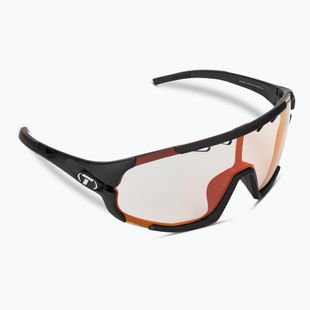 Tifosi Sledge Fototec matte black/clarion red photochromic cycling glasses