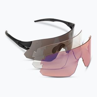 Tifosi Rail blackout/smoke/ac red/clear cycling glasses