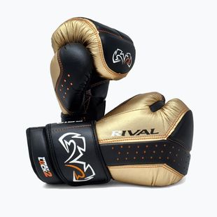 Rival RB10 Intelli-Shock Bag boxing gloves black/gold