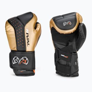 Rival RB10 Intelli-Shock Bag boxing gloves black/gold