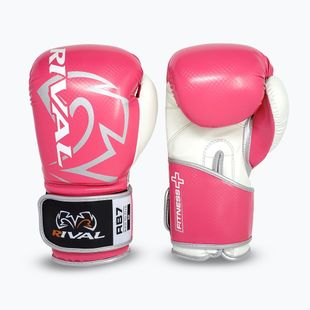 Rival RB7 Fitness Plus Bag pink/white boxing gloves