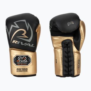 Rival RS100 Professional black/gold boxing gloves