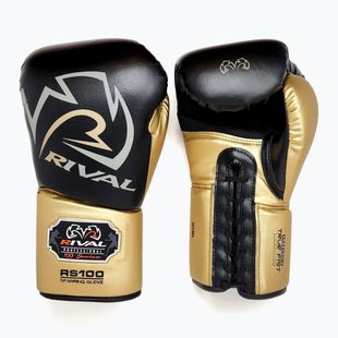 Rival RS100 Professional black/gold boxing gloves