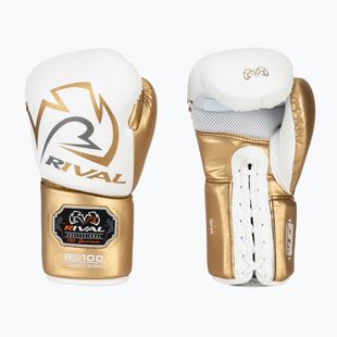 Rival RS100 Professional white/gold boxing gloves