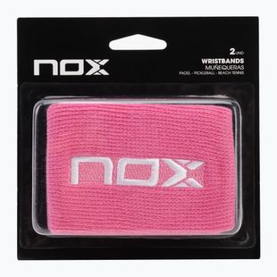 Wrist sweatbands NOX Wristband with Logo 2 szt. pink/white